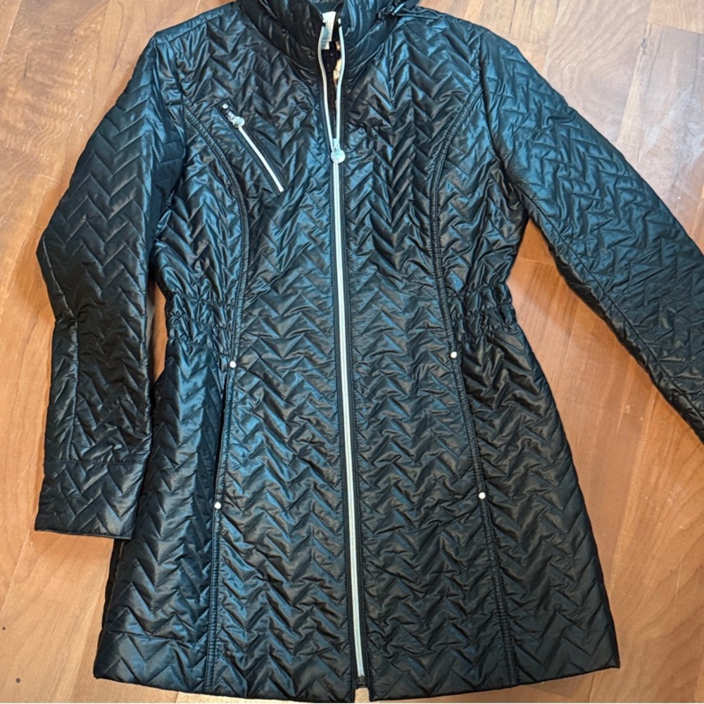 Laundry By Shelli Segal Black Quilted Puffer Lightweight Coat